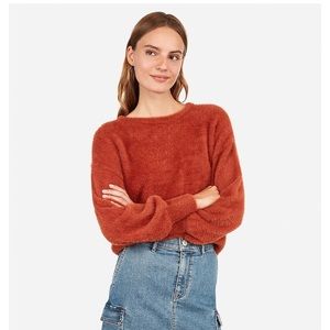 Express Fuzzy Balloon Sleeve Sweater